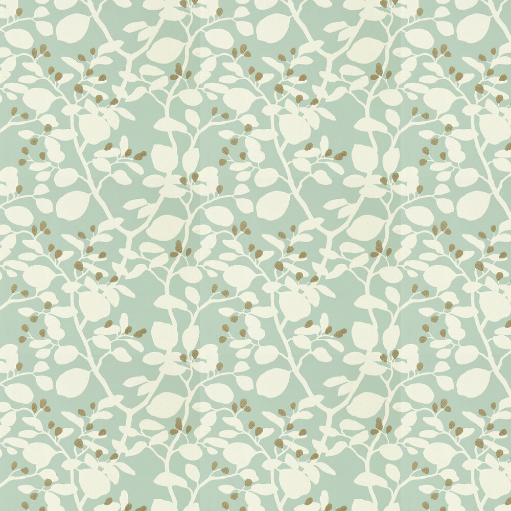 Ardisia Wallpaper - Succulent/Soft Focus/Gold - by Harlequin