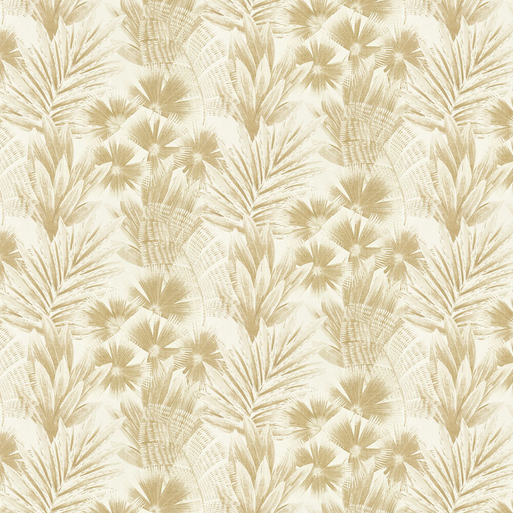 Matupi Wallpaper - Parchment/ Gold - by Harlequin