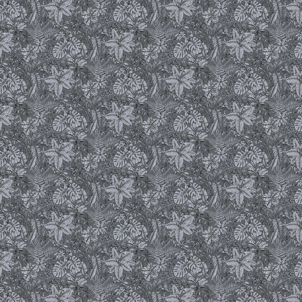 Tropical leaves Wallpaper - Dark Grey - by Albany