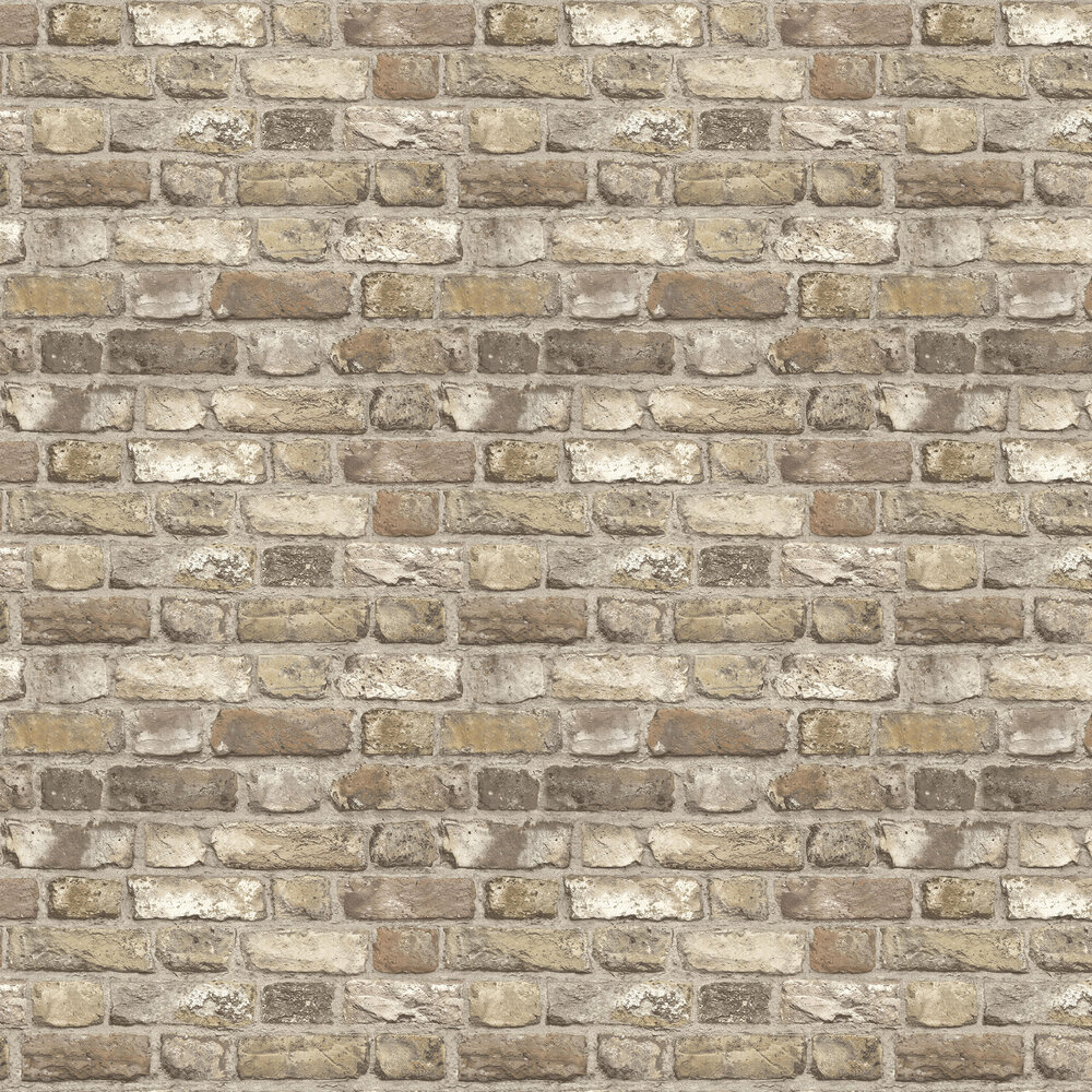 Vintage Brick Wallpaper - Neutral - by Albany