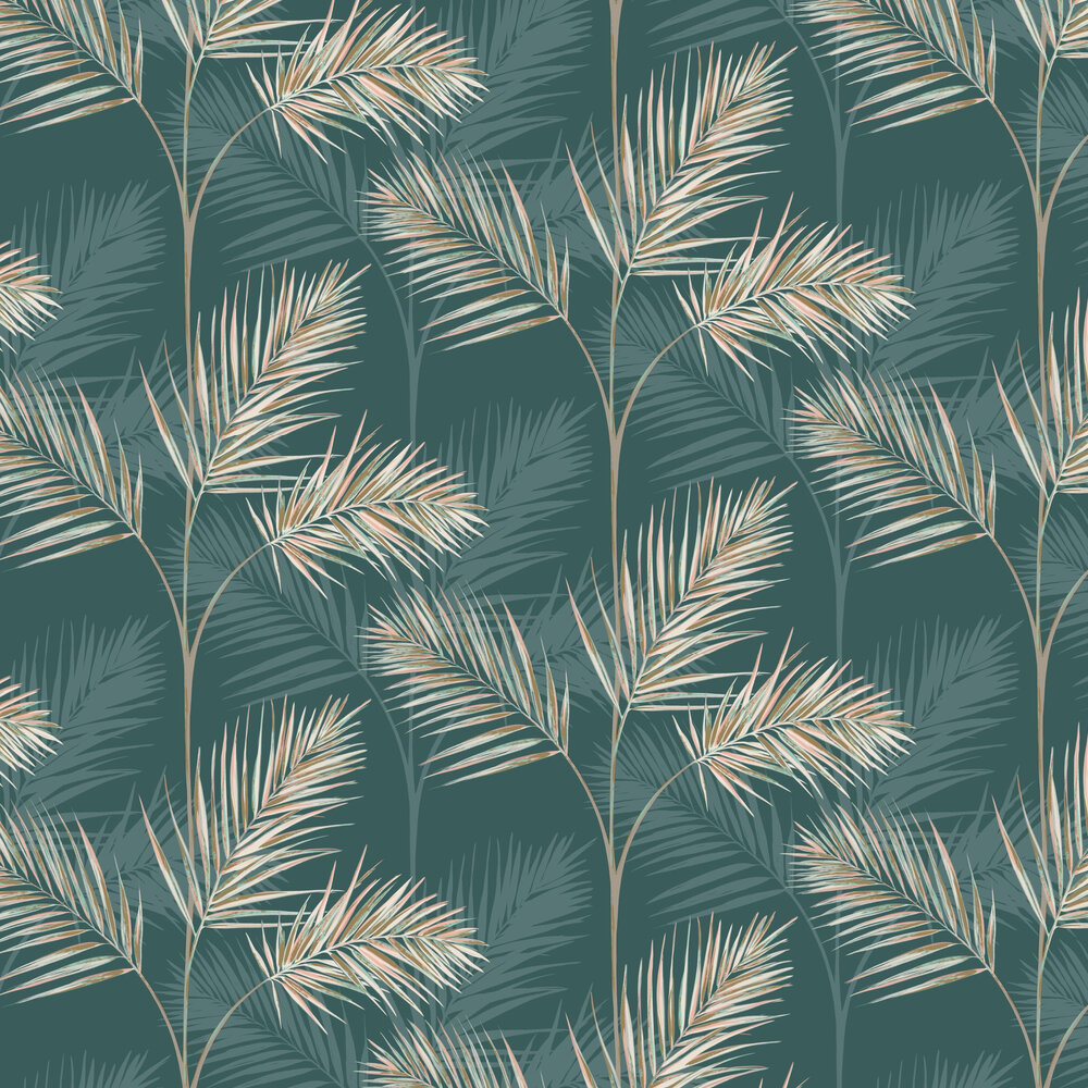 South Beach Wallpaper - Teal - by Albany