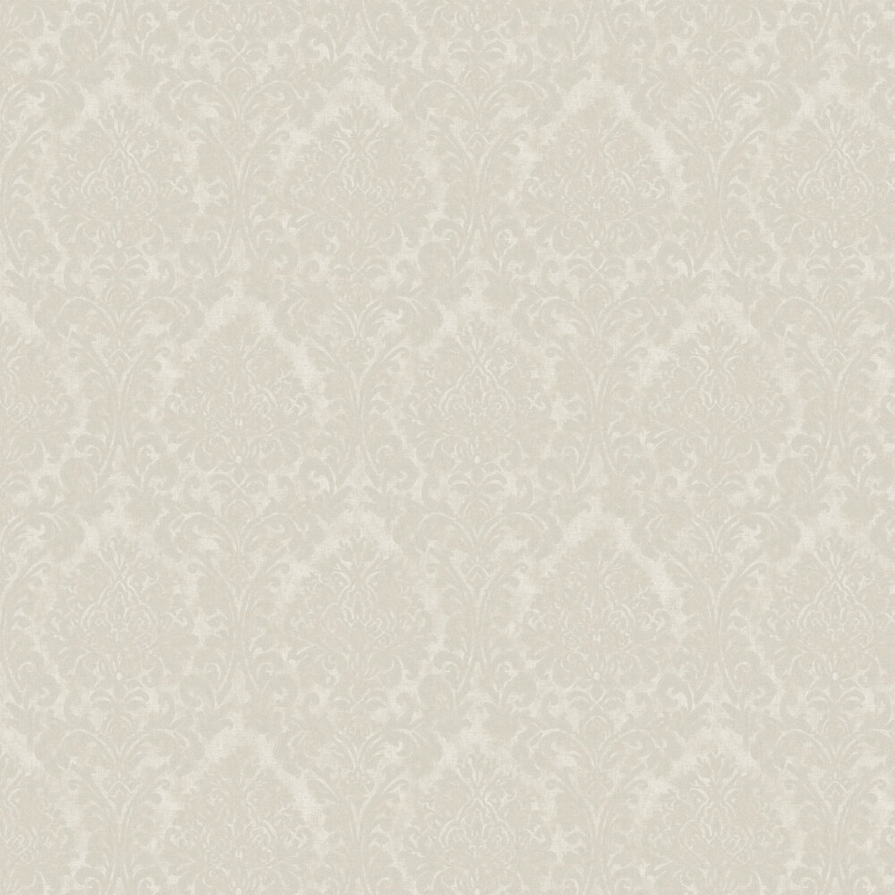 Chenille Damask Wallpaper - Cream - by Albany