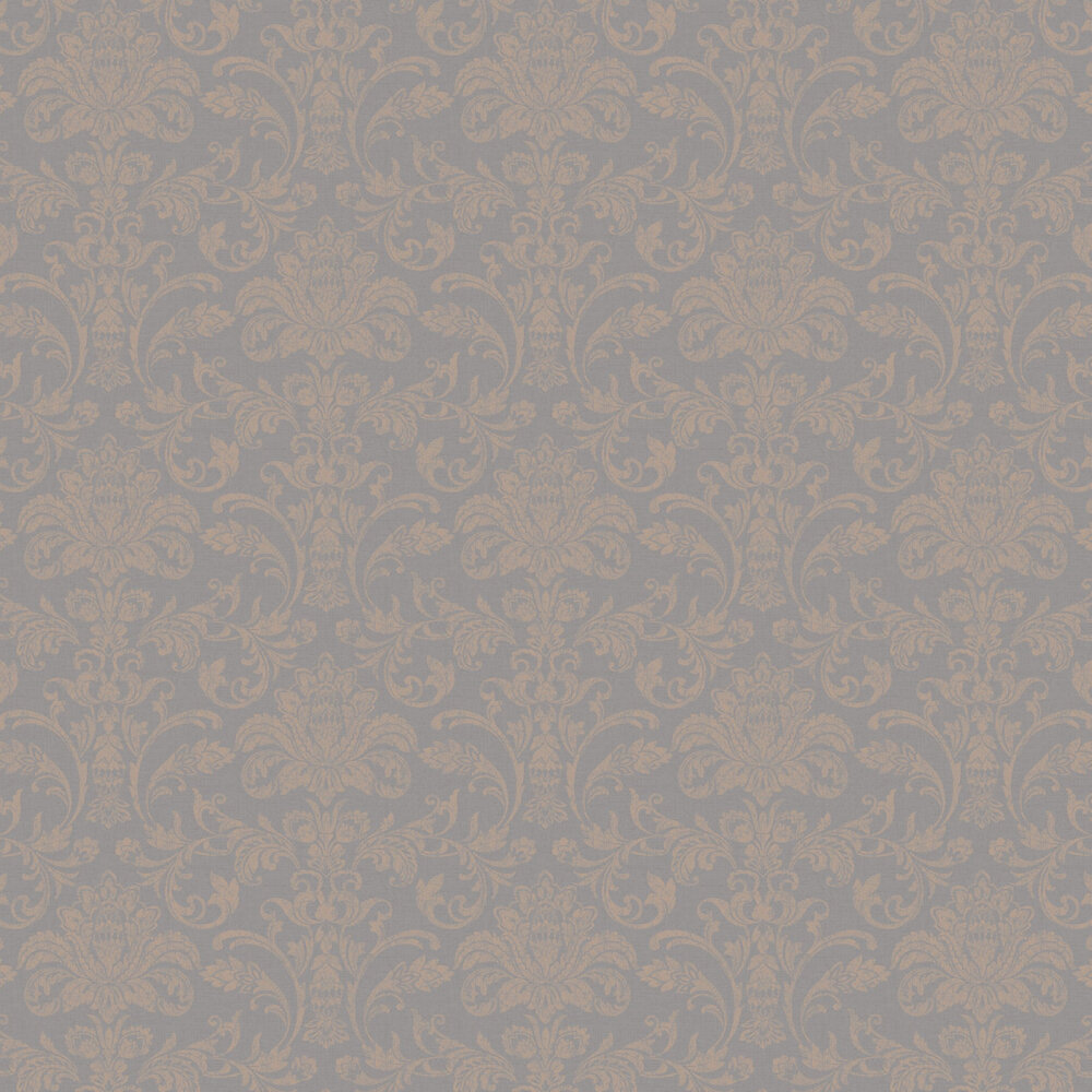 Glistening Damask Wallpaper - Rose Gold - by Albany