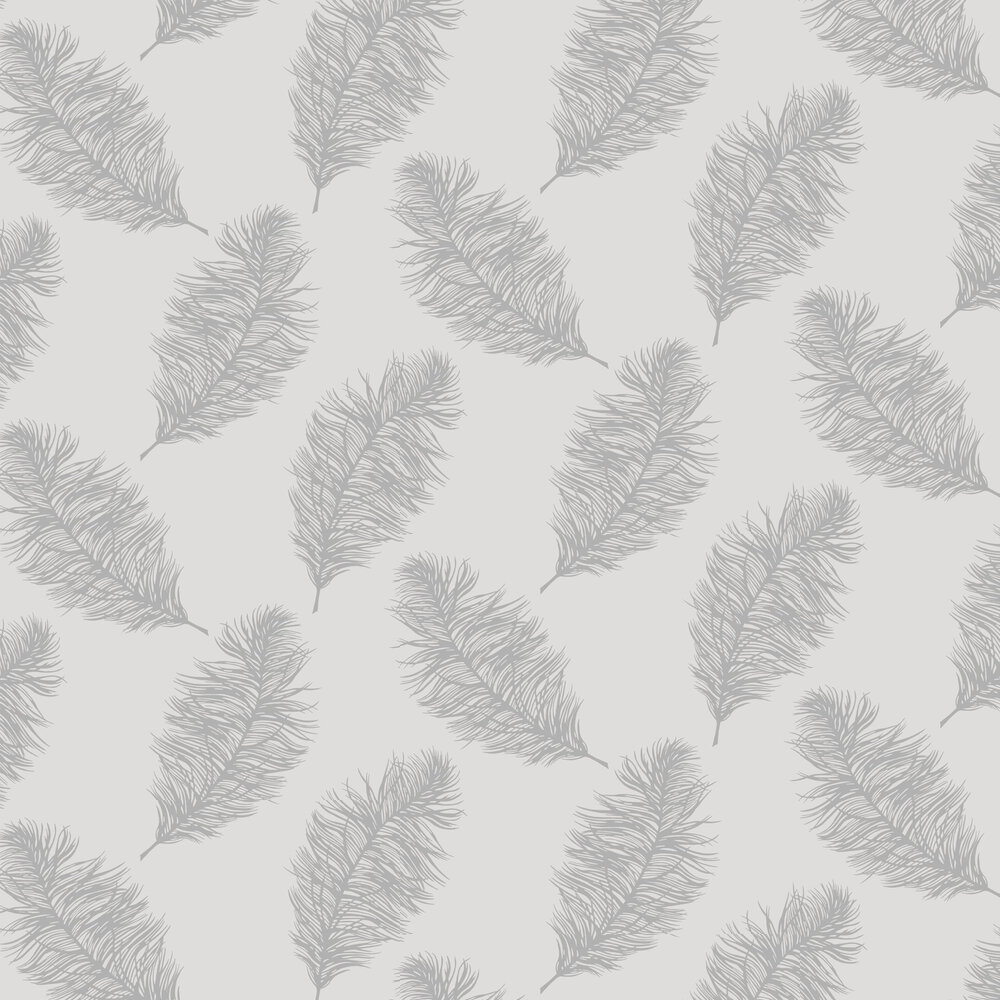 Fawning Feather Wallpaper - Grey / Silver - by Albany