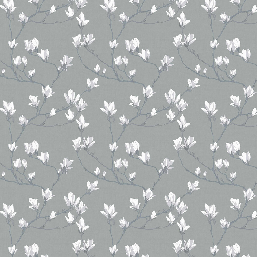 Magnolia Grove Wallpaper - Slate - by Laura Ashley