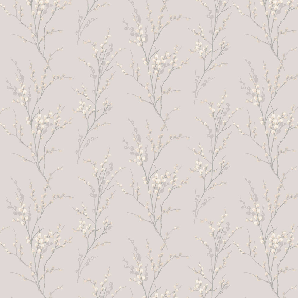 Pussy Willow Wallpaper - Dove Grey - by Laura Ashley