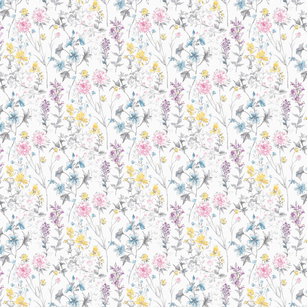 Wild Meadow Wallpaper - Multi-coloured - by Laura Ashley