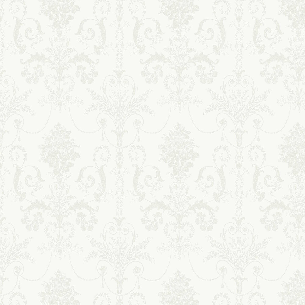 Josette Wallpaper - White - by Laura Ashley