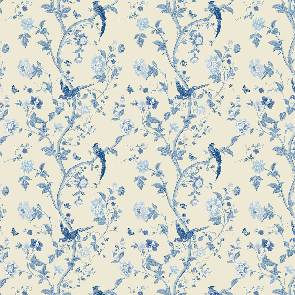 Summer Palace Wallpaper - Royal Blue  - by Laura Ashley