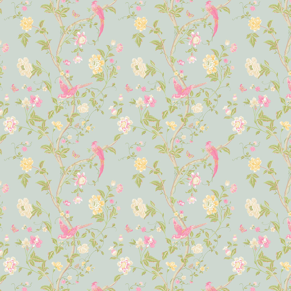 Summer Palace Wallpaper - Duck Egg - by Laura Ashley