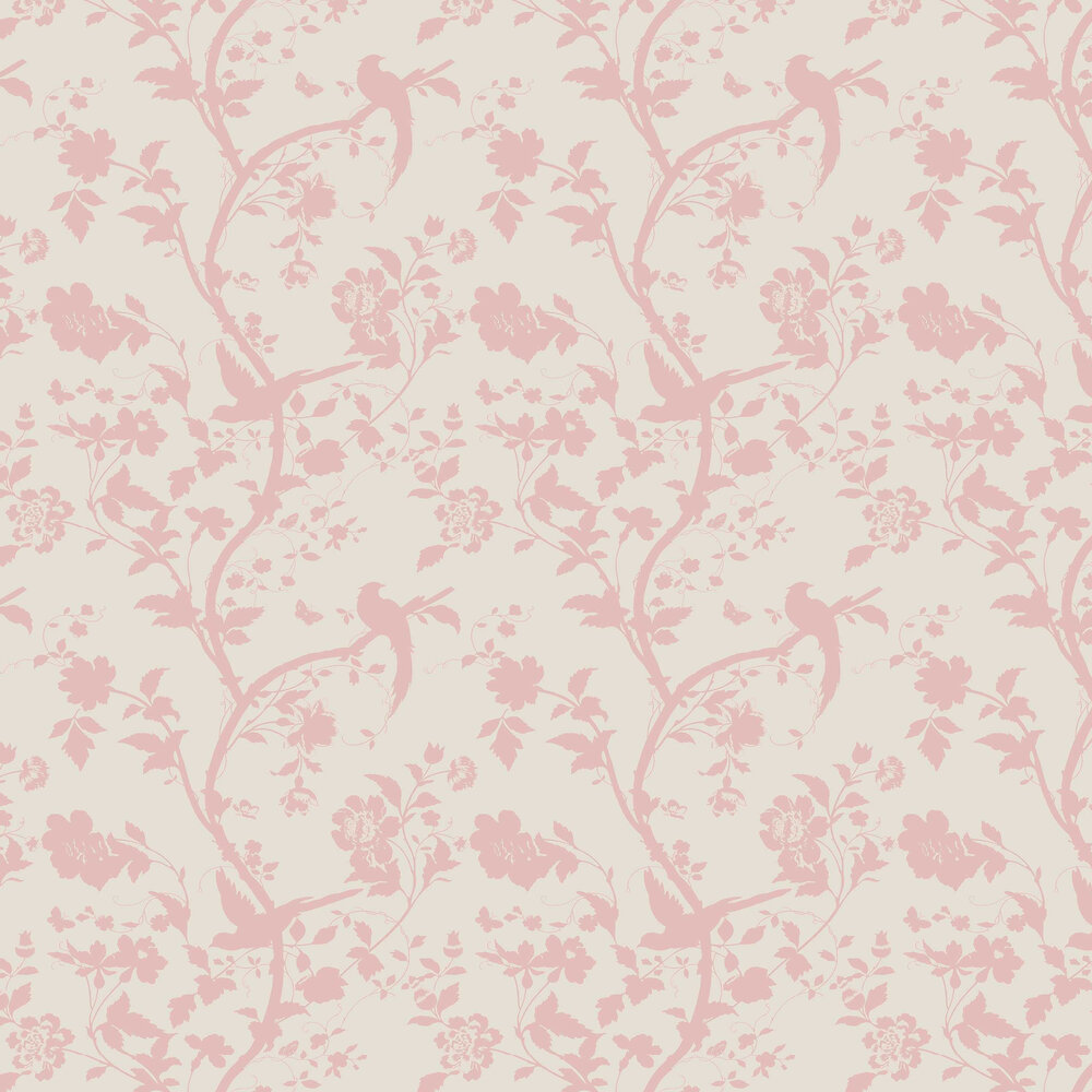 Oriental Garden Wallpaper - Chalk Pink - by Laura Ashley