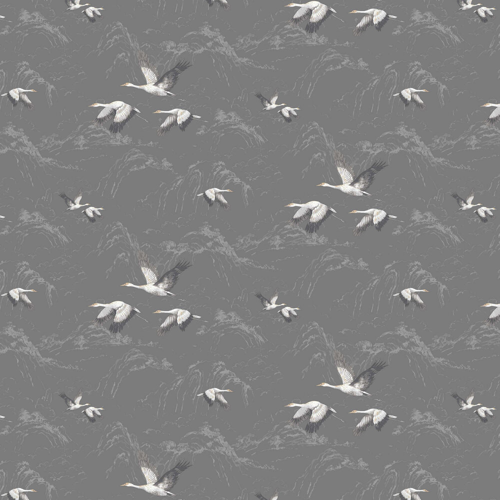 Animalia Wallpaper - Dark Steel - by Laura Ashley