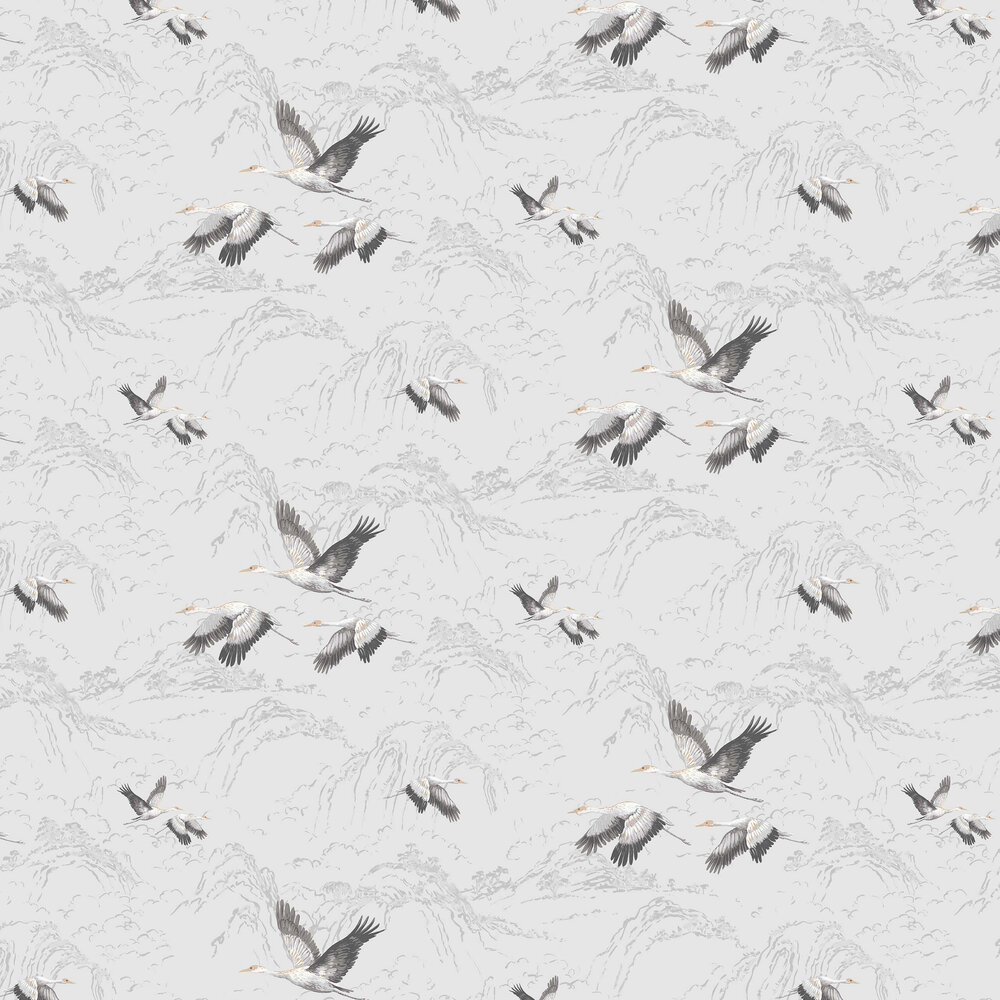 Animalia Wallpaper - Silver - by Laura Ashley