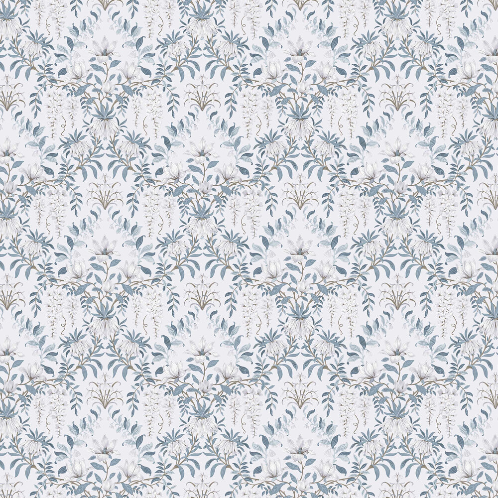 Parterre Wallpaper - Off White / Seaspray - by Laura Ashley
