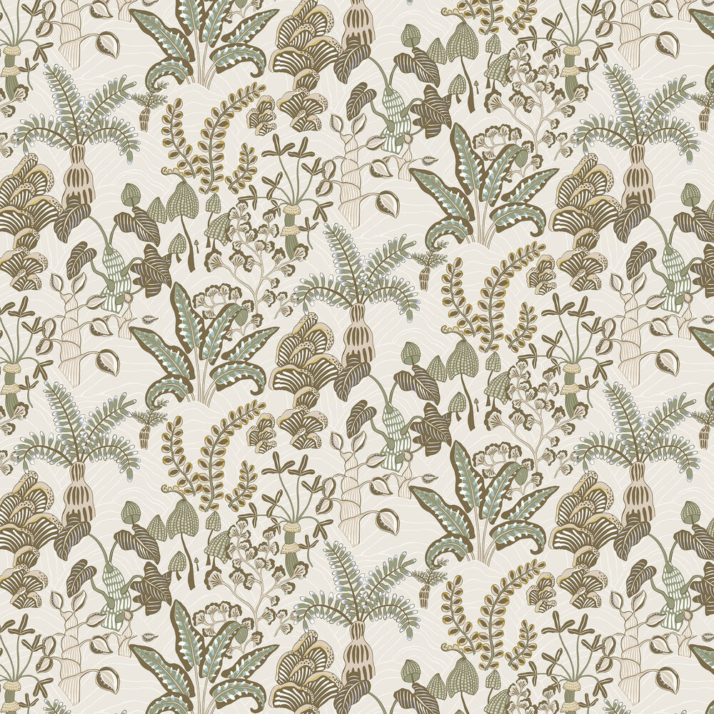 Woodland Floor Wallpaper - Soft Olive - by Josephine Munsey