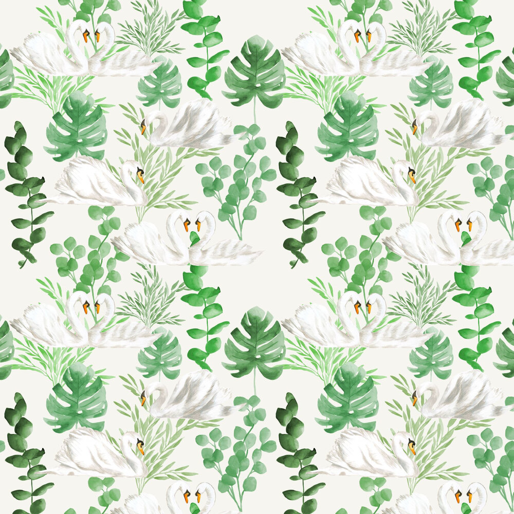 Swan Island Wallpaper - Leafy Green - by Stil Haven
