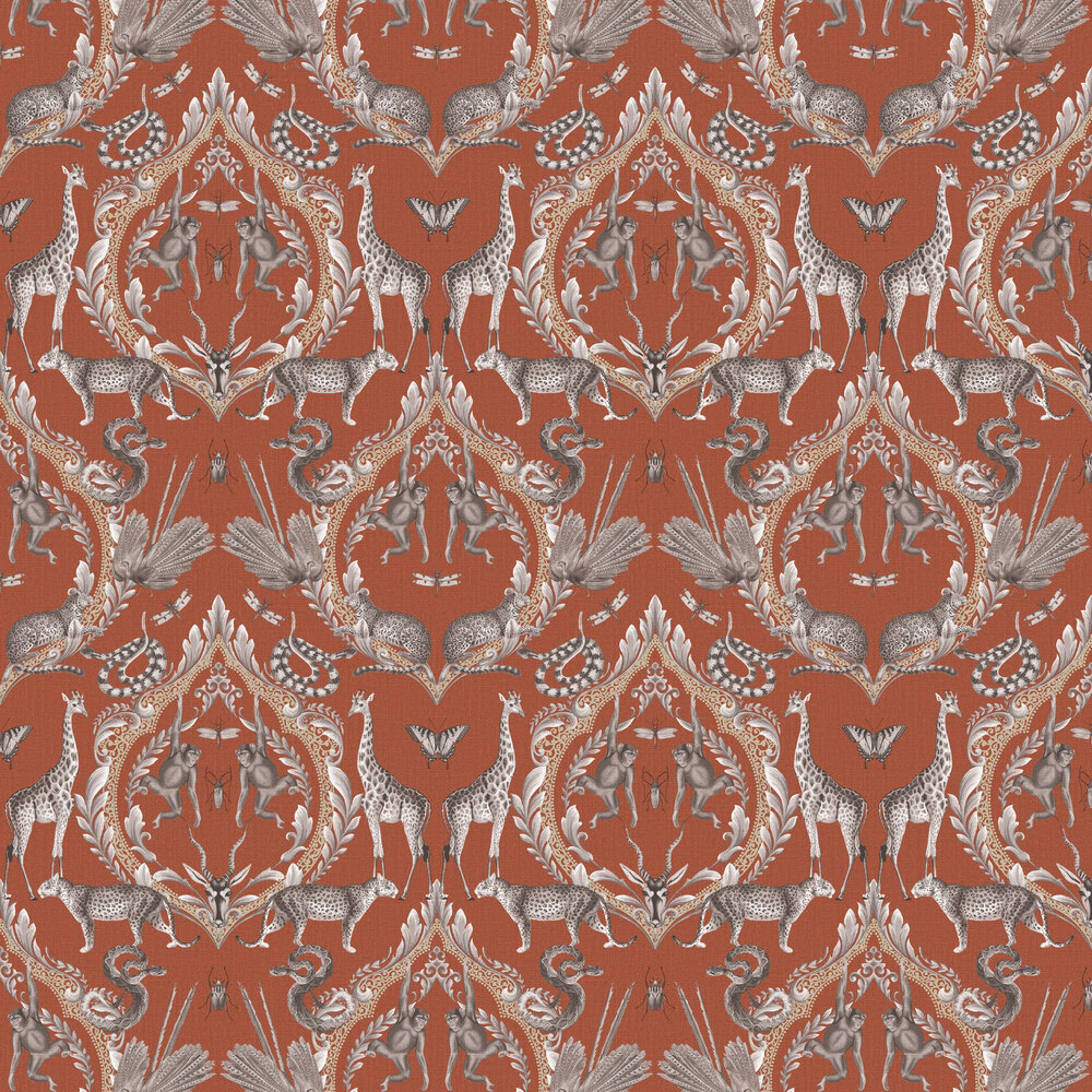 Menagerie Wallpaper - Rust - by Galerie
