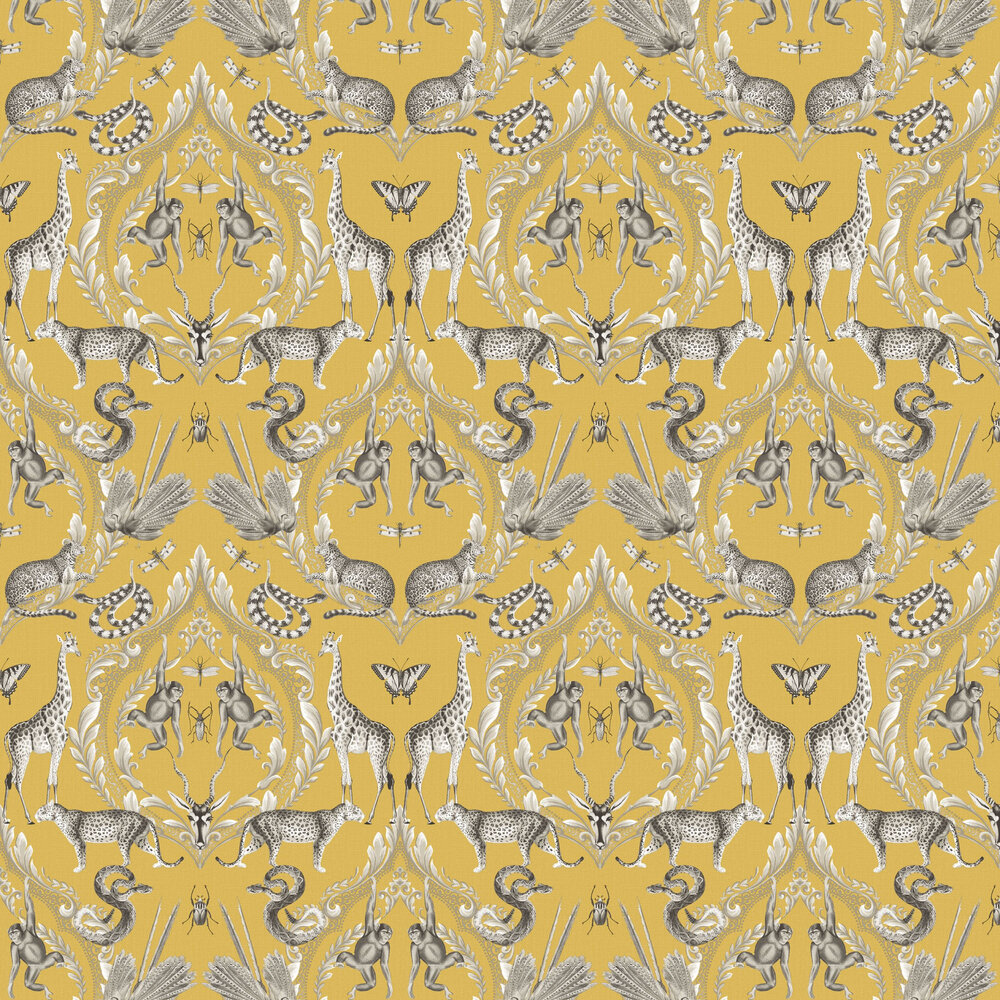 Menagerie Wallpaper - Yellow - by Galerie
