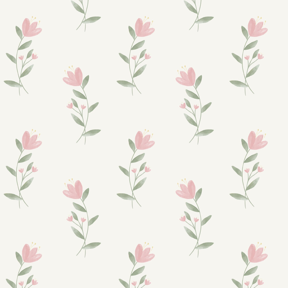 Tulips Wallpaper - Garden Pink - by Stil Haven