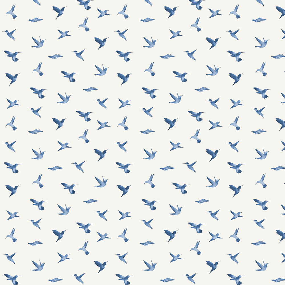Hummingbird Wallpaper - Cobalt - by Stil Haven