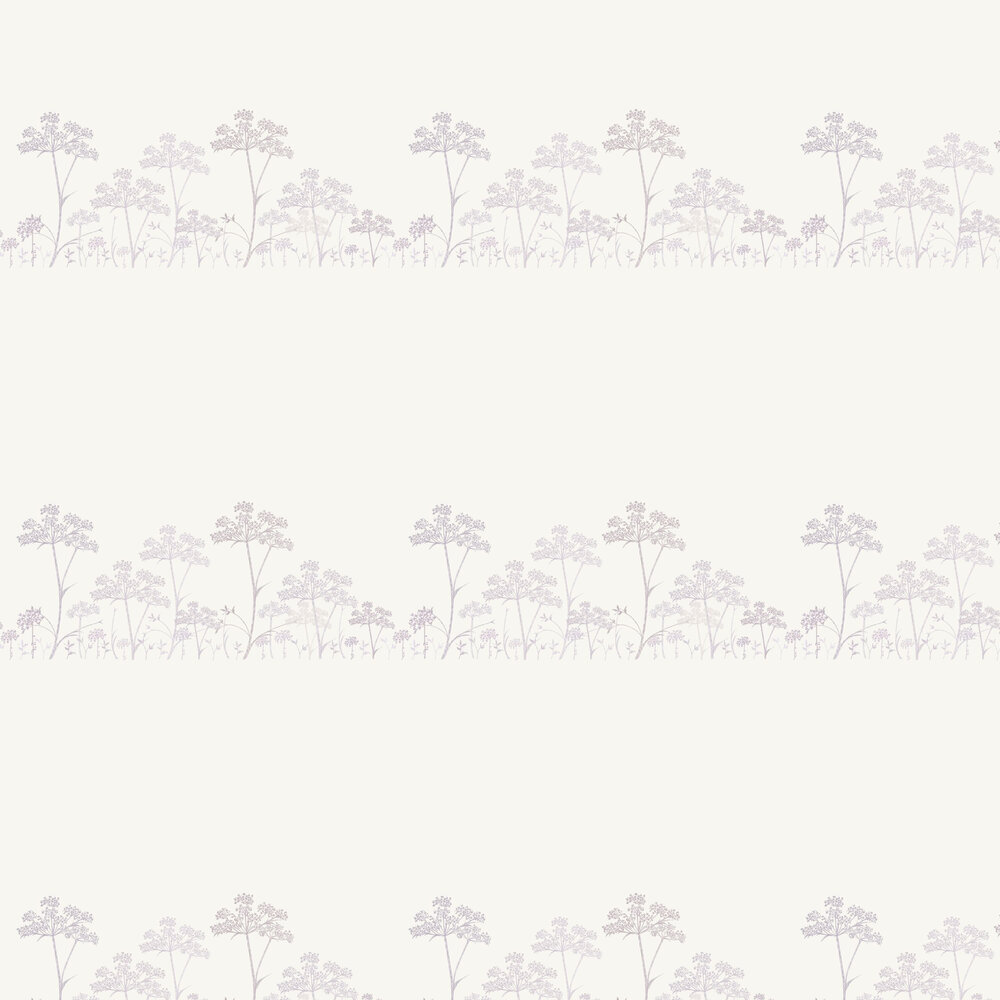 Cow Parsley Stripe Wallpaper - Dusky Lilac - by Stil Haven