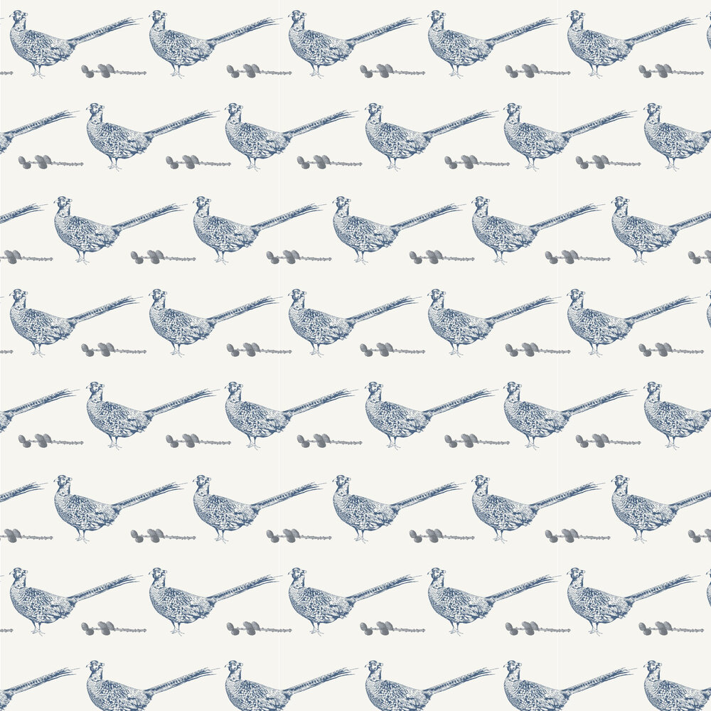 Pheasant Wallpaper - Blue - by Stil Haven