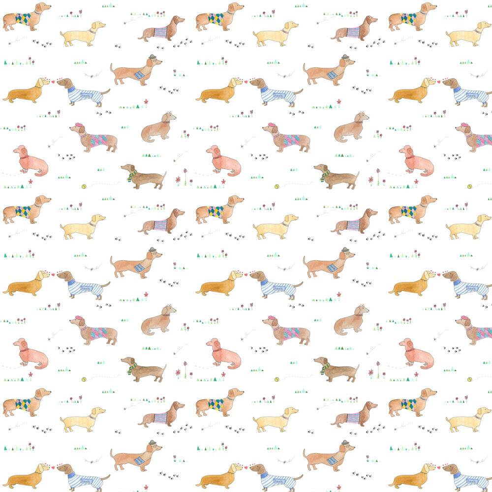 Sausage Dog Wallpaper - Multi - by Stil Haven