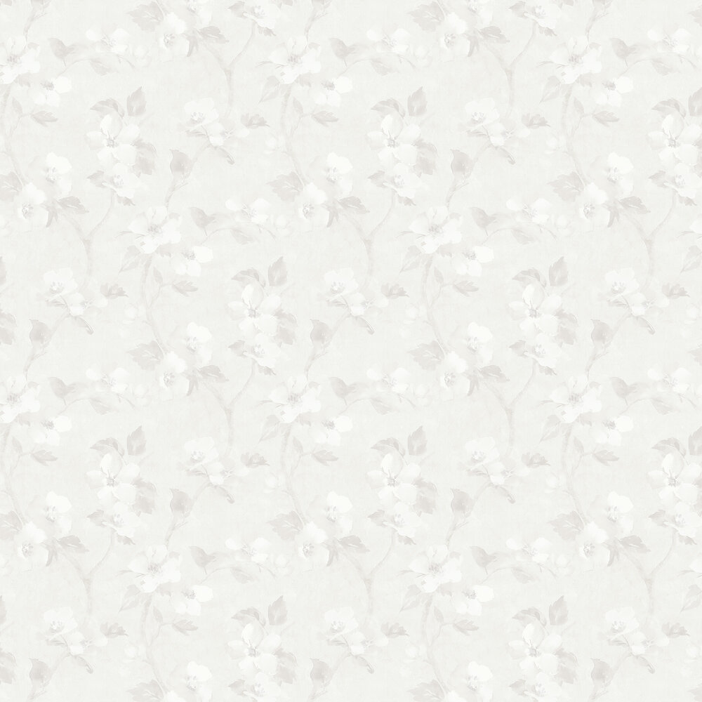 Helen´s Flower Wallpaper - Warm White - by Boråstapeter