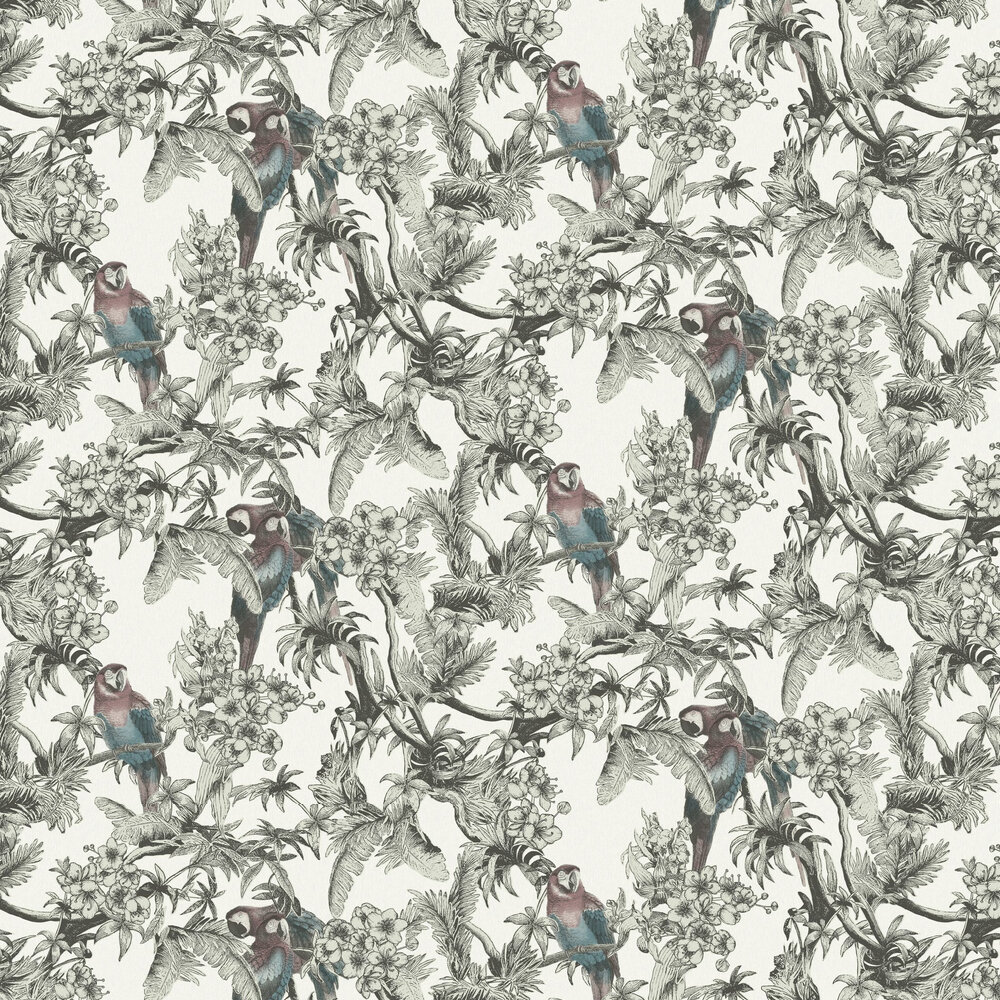 Macaw Wallpaper - White - by Ted Baker