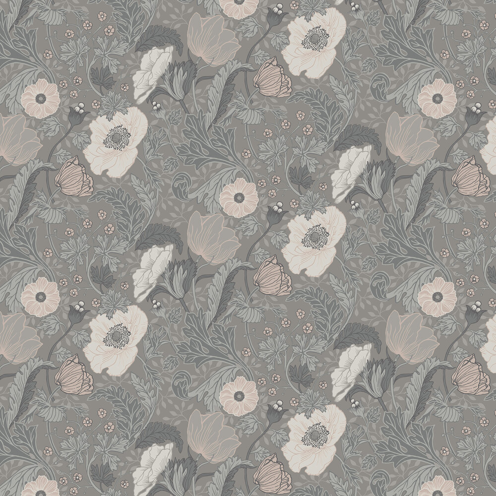 Anemone Wallpaper - Grey - by Galerie
