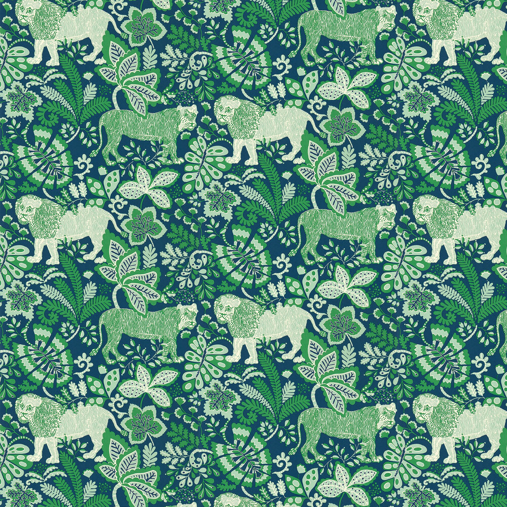 Rumble in the Jungle Wallpaper - Mint Leaf - by Scion