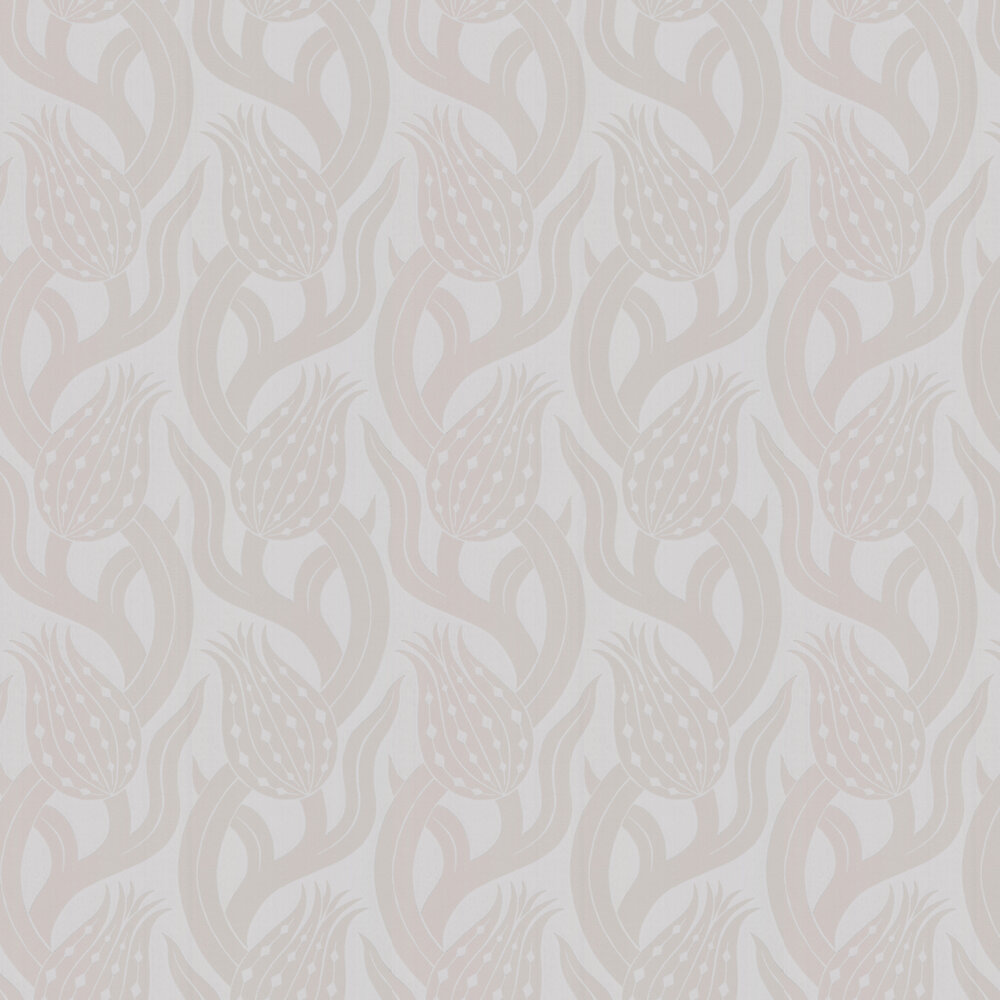 Persian Tulip Wallpaper - Silver - by Zoffany