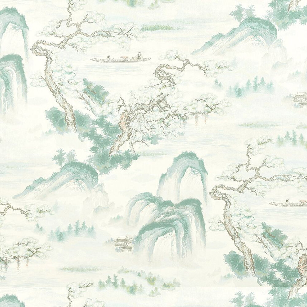Floating Mountains Wallpaper - Mineral - by Zoffany