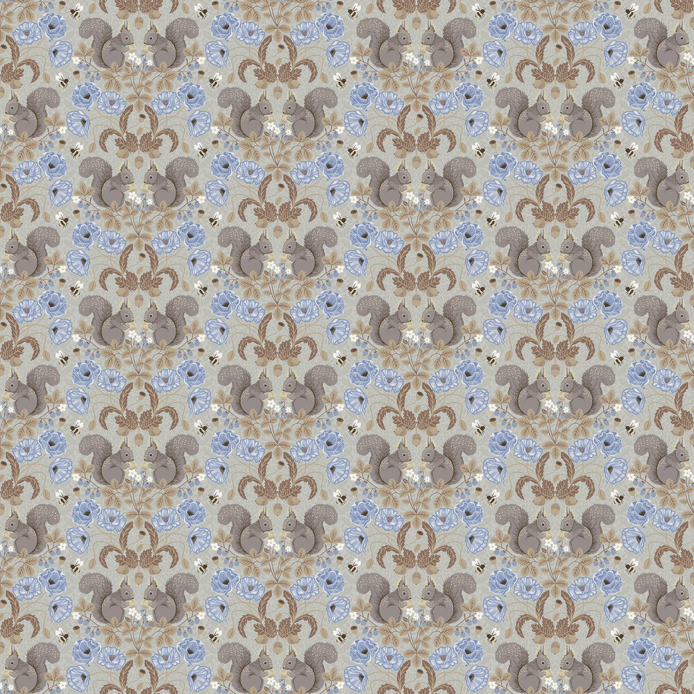 Kurre Wallpaper - Blue/ Brown - by Galerie