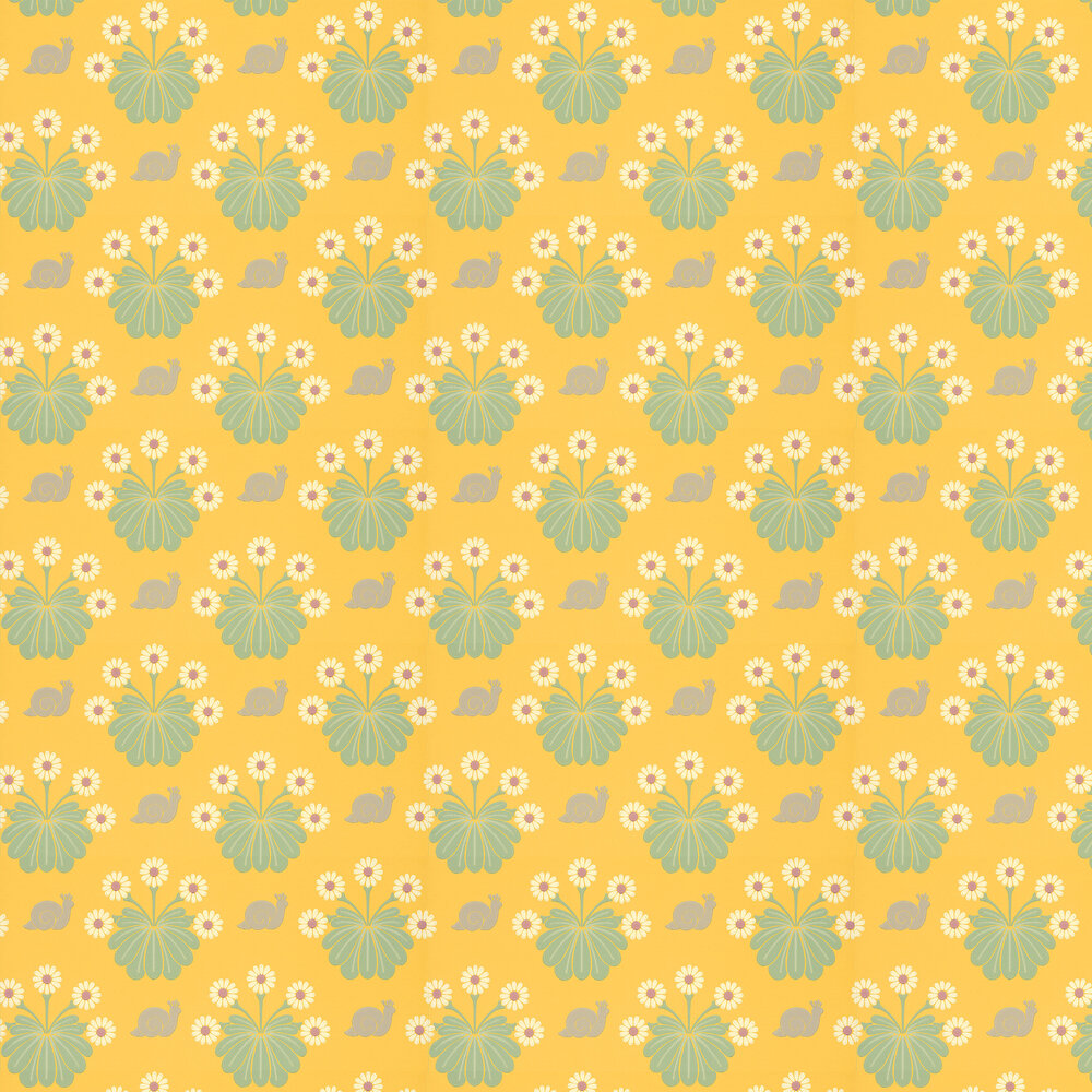 Burges Snail Wallpaper - Lemon - by Little Greene
