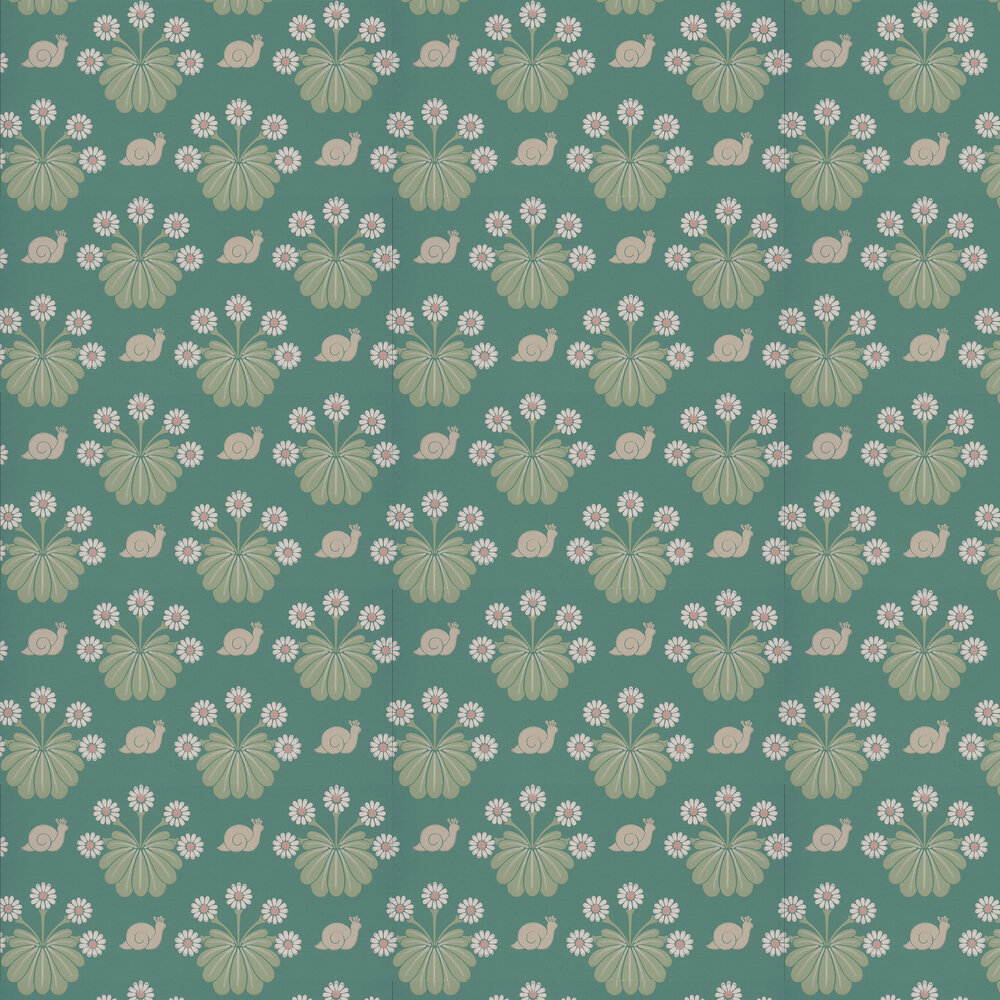 Burges Snail Wallpaper - Ocean - by Little Greene