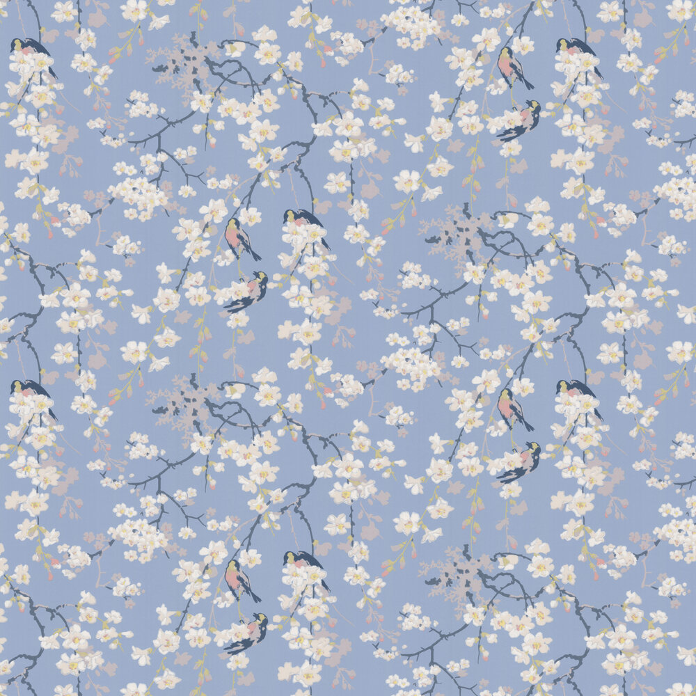 Massingberd Blossom Wallpaper - Pale Blue - by Little Greene