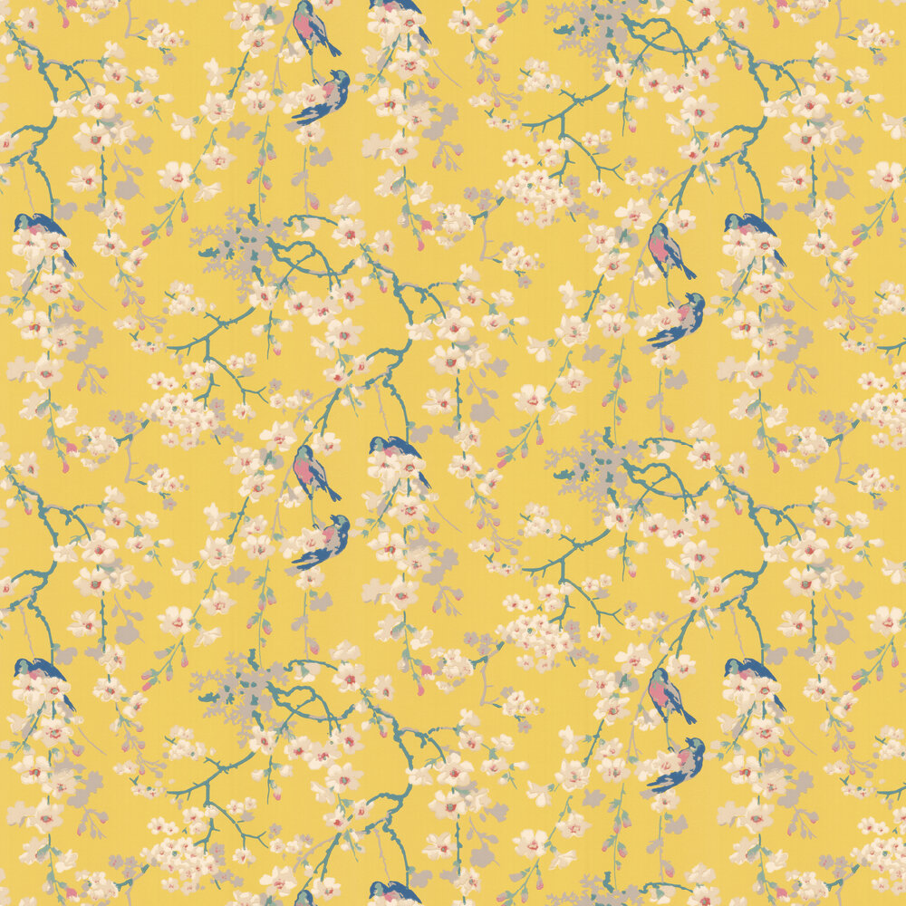 Massingberd Blossom Wallpaper - Yellow - by Little Greene