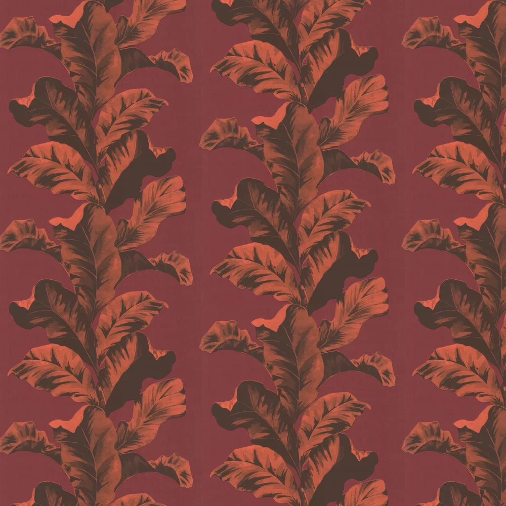 Paloma Home Wallpaper Oriental Leaves ORL/RED/WP