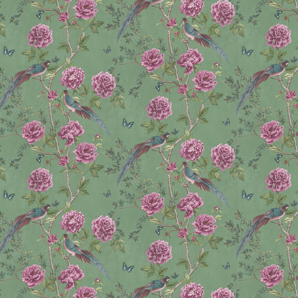 Vintage Chinoiserie Wallpaper - Jade - by Paloma Home