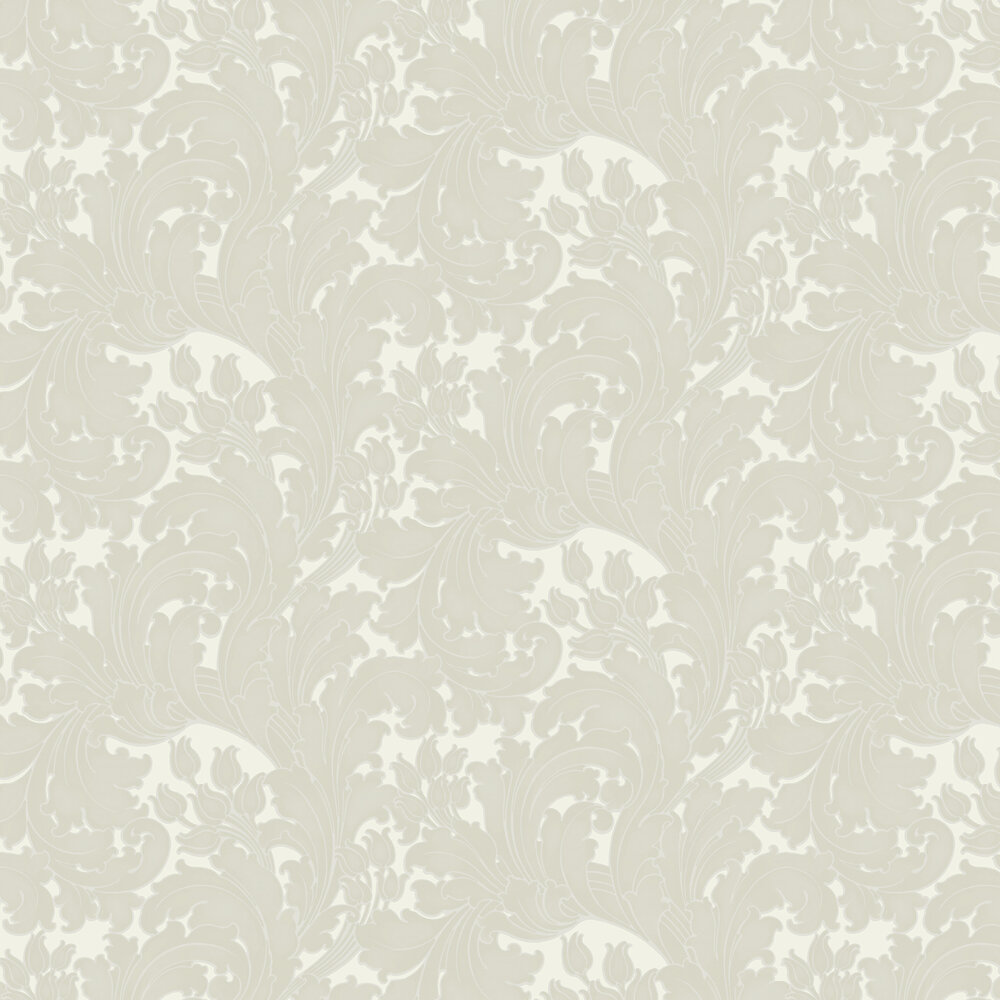 Tulip Wallpaper - Pale Grey - by Little Greene