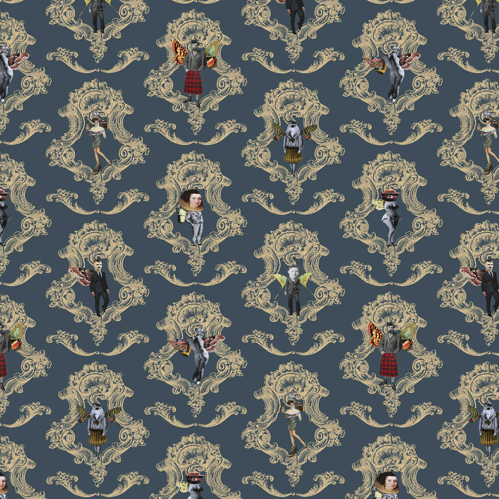Butterfly People Wallpaper - Blue - by Graduate Collection