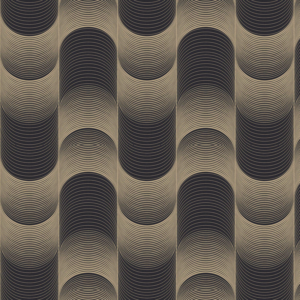 Eclipse Wallpaper - Black / Gold - by Graham & Brown
