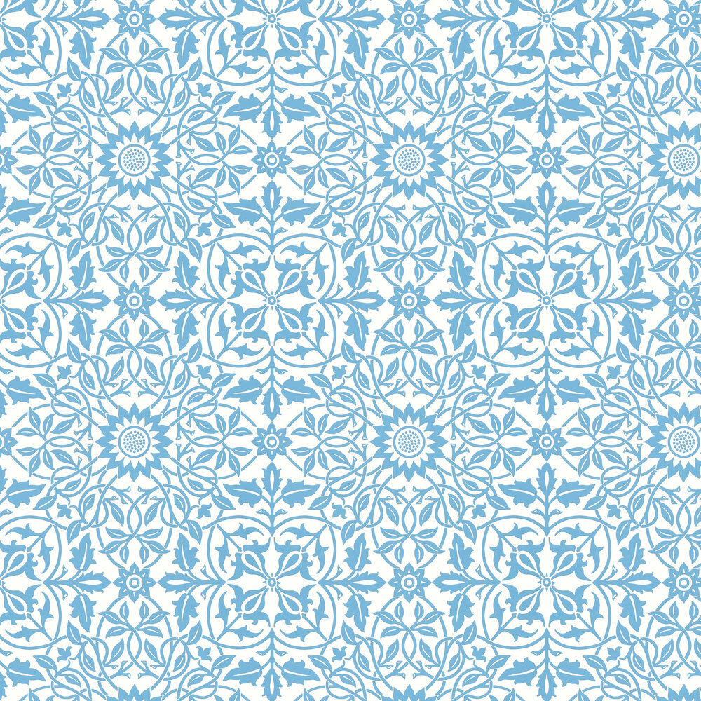 St James Ceiling Wallpaper - China Blue - by Morris