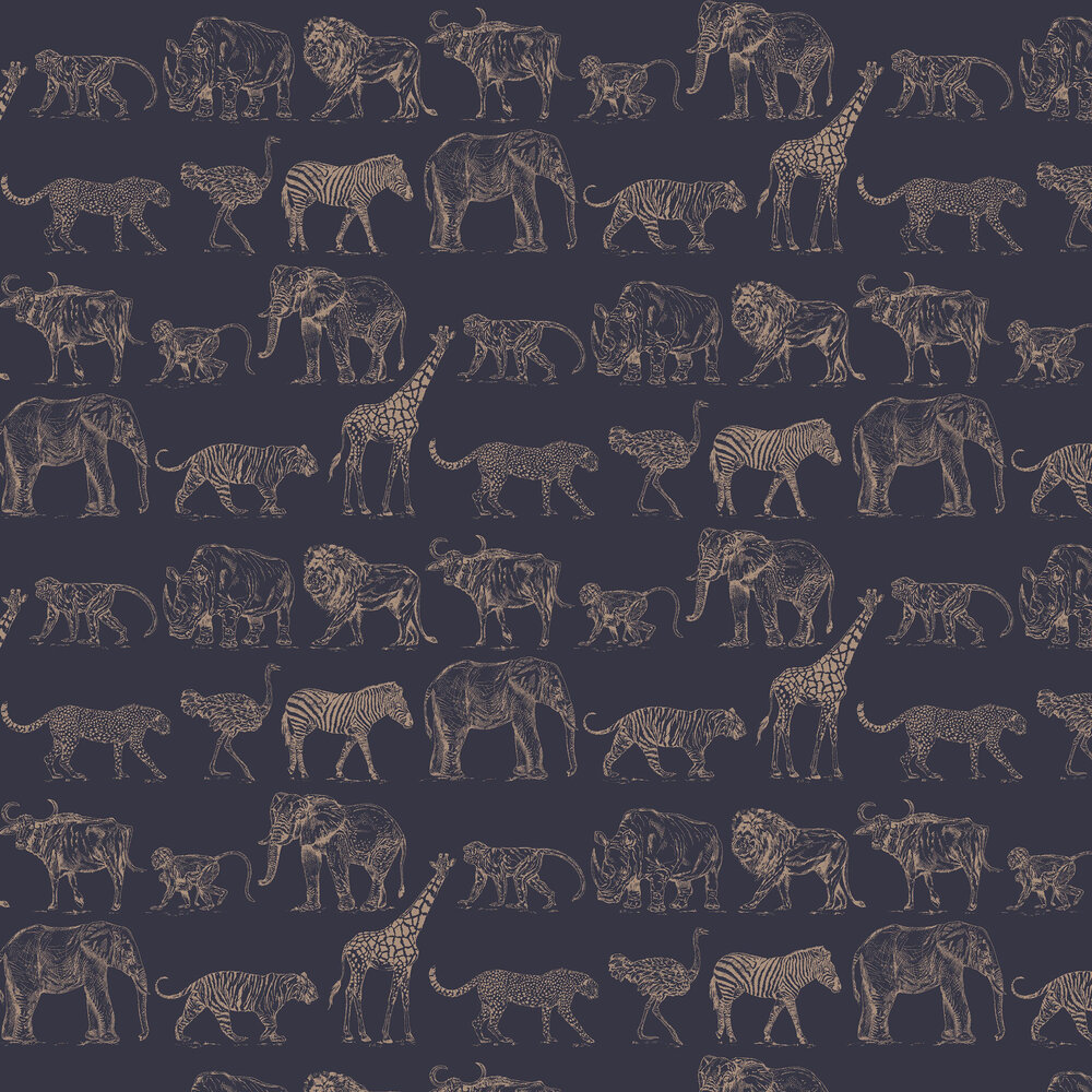 Safari Wallpaper - Midnight - by Boutique