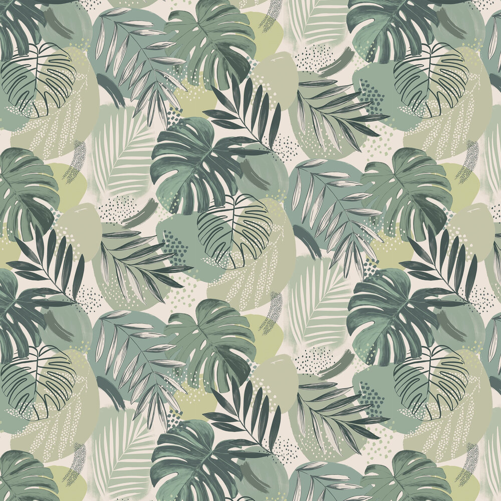 Abstract Jungle Wallpaper - Leaf Green - by Brand McKenzie