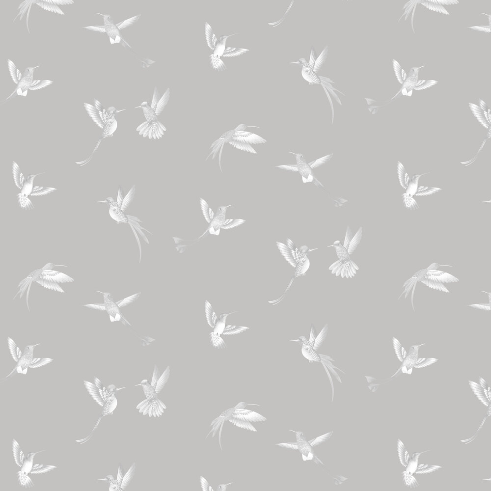 Exotic Birds Wallpaper - Concrete Grey - by Brand McKenzie