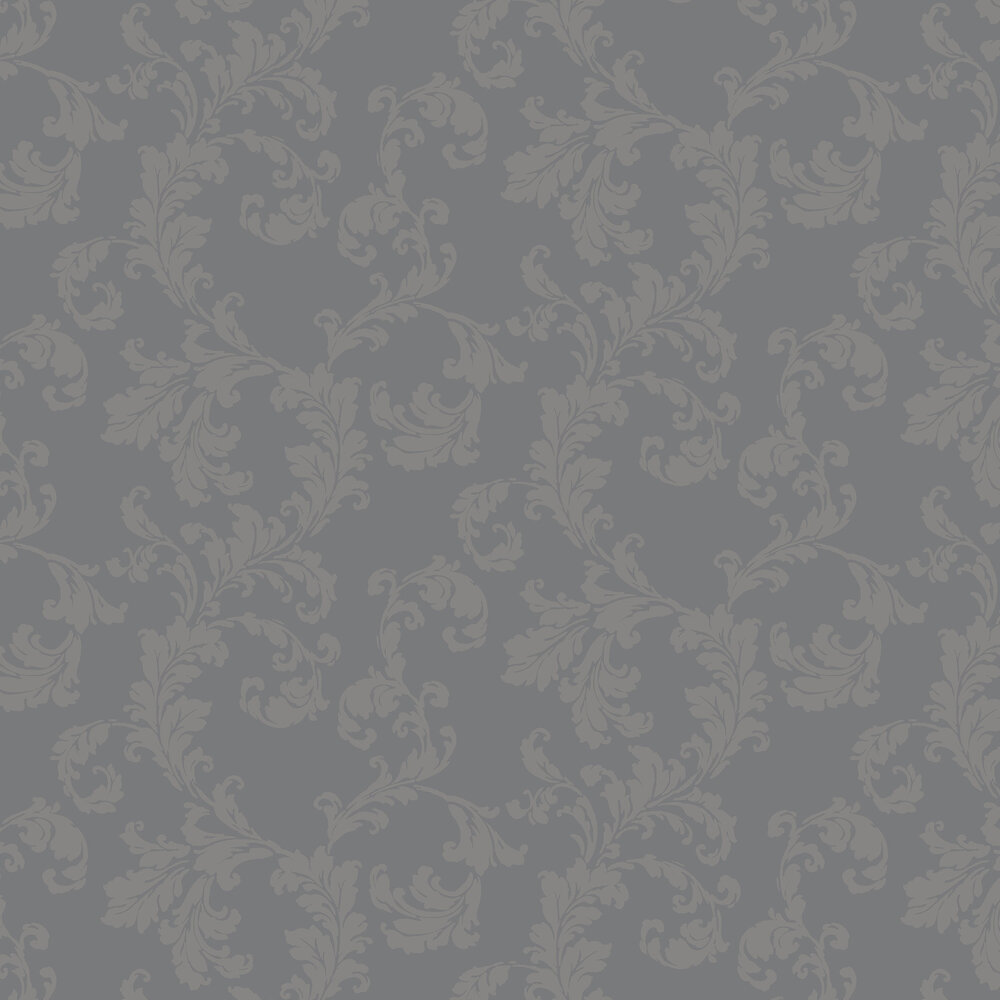 Acanthus trail Wallpaper - Silver - by Galerie