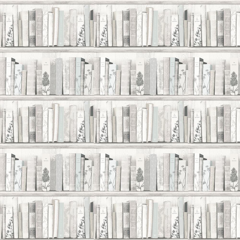 Botany Library Wallpaper - White - by Fresco