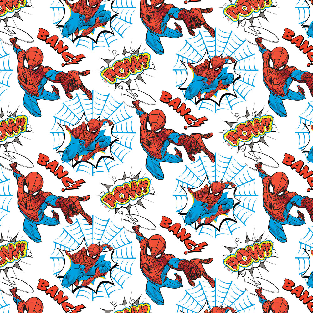Spiderman Pow! Wallpaper - Multi - by Kids @ Home